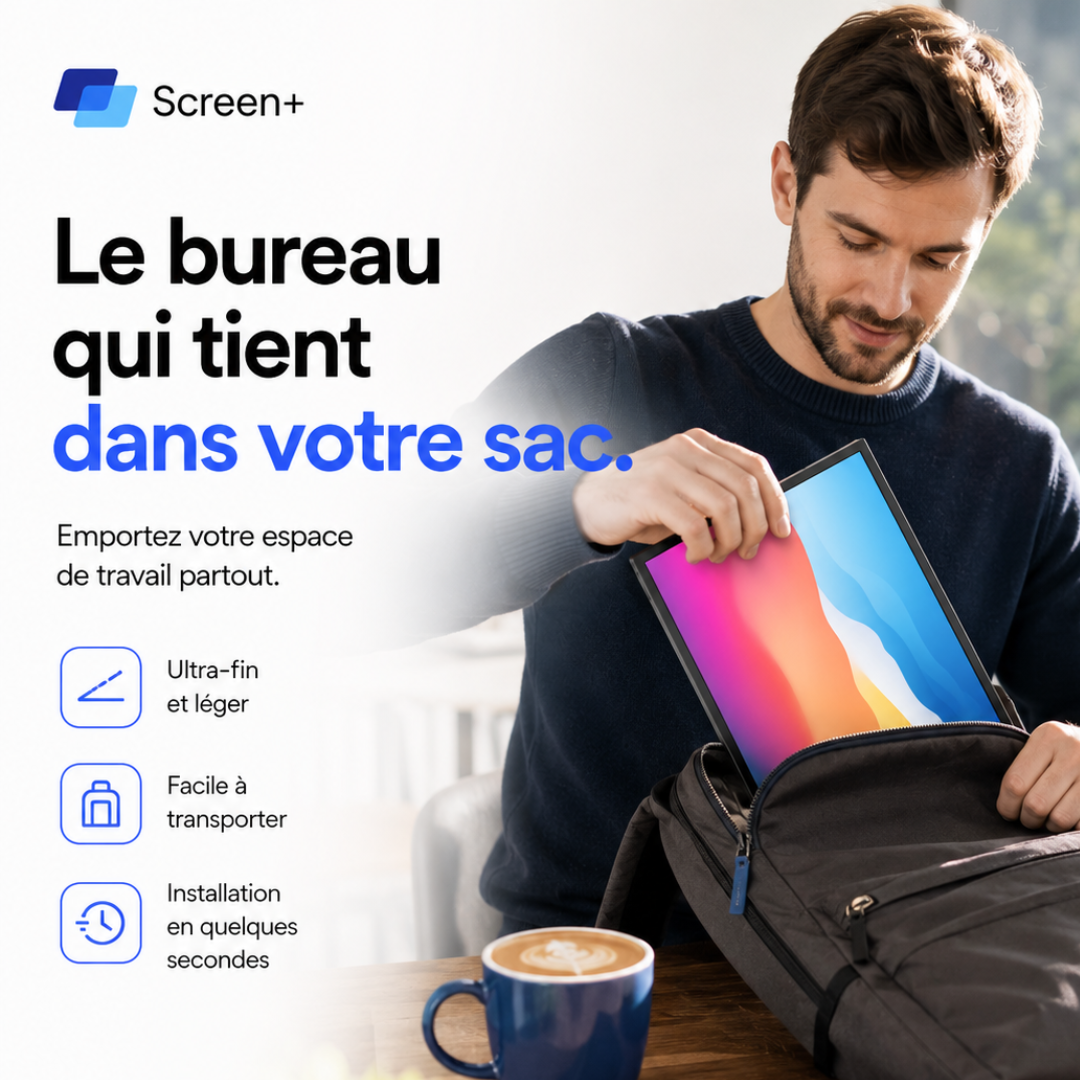 Screen+ Duo 14 — Écran portable 14″ 1920 × 1200, USB-C & HDMI